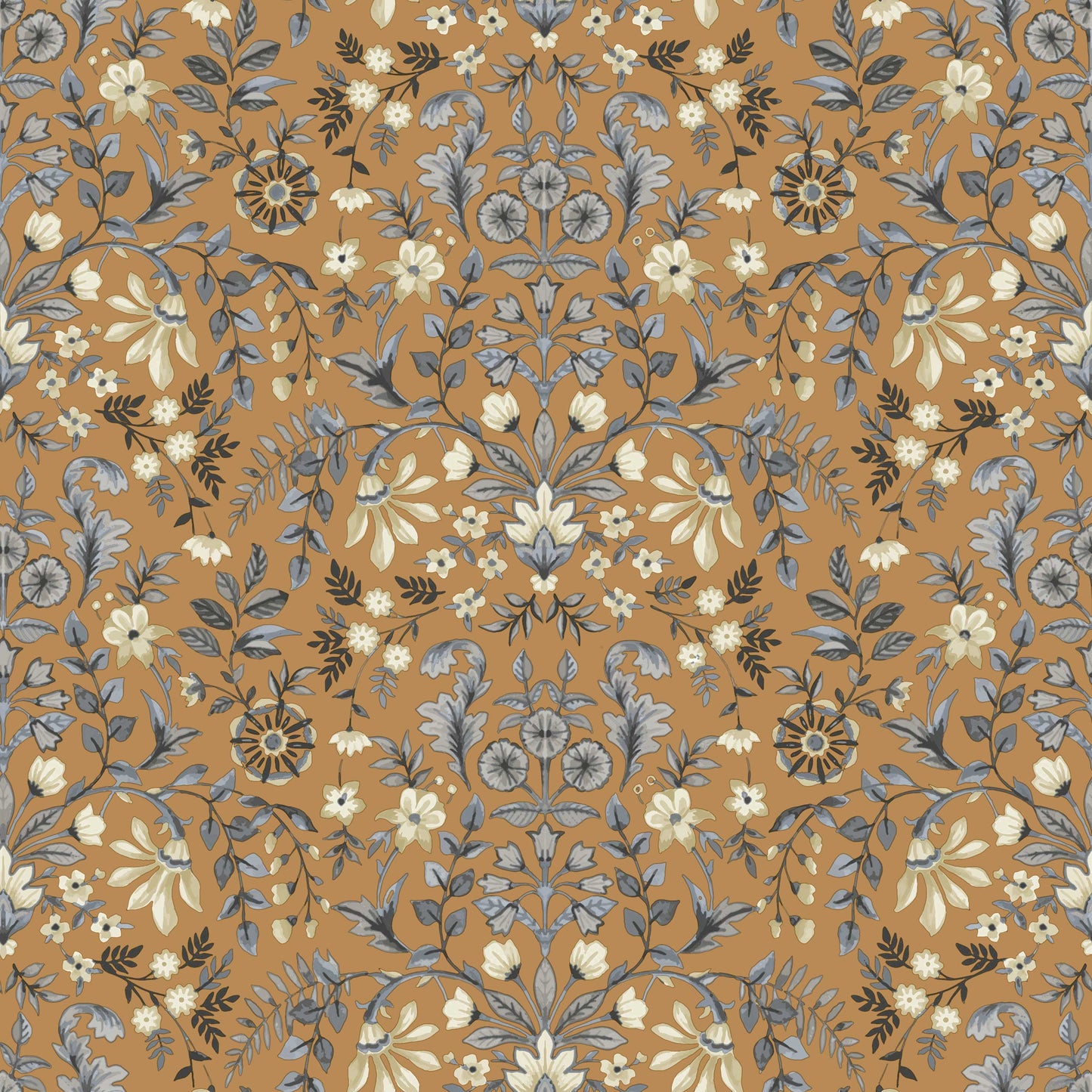 Damask Style Flory Brown