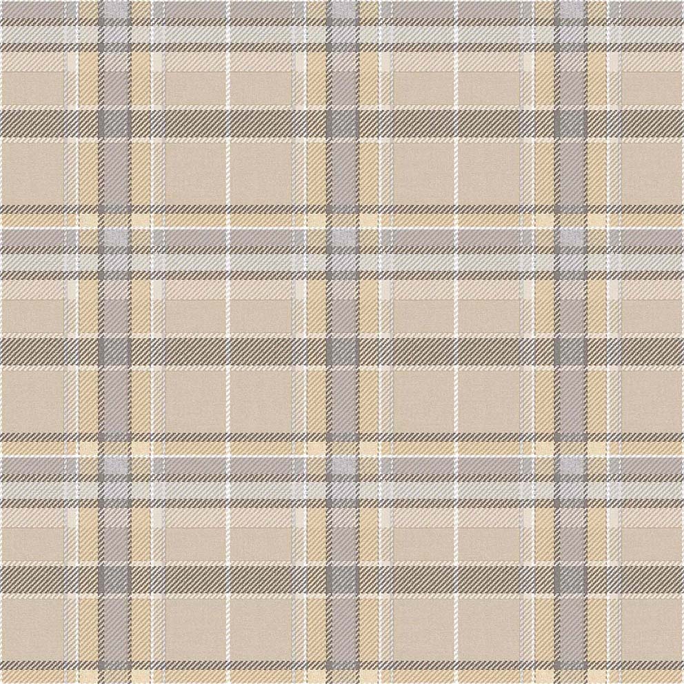 Tartan Beige Fabric Imitation