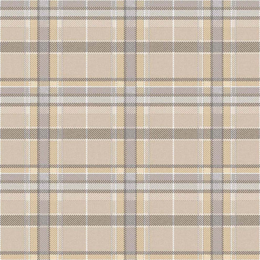 Tartan Beige Fabric Imitation