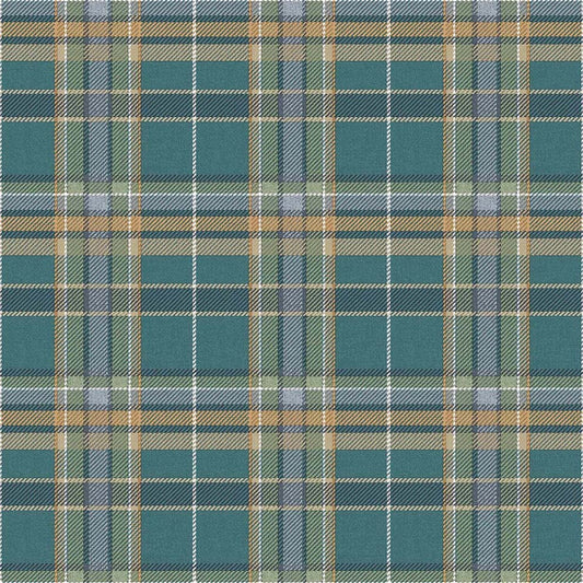 Tartan Turquoise Fabric Imitation