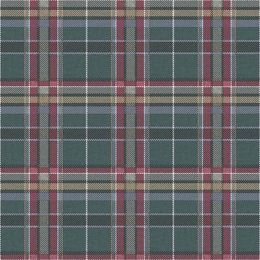 Tartan Blue-Burgundy Fabric Imitation