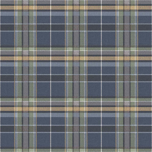 Tartan Blue Fabric Imitation