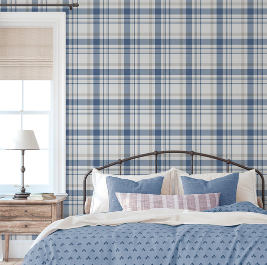 Plaid navy Blue