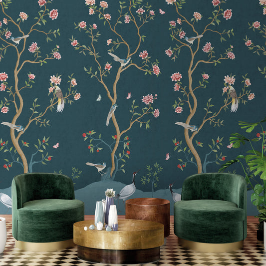 Chinoiserie Mural Blue