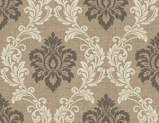 Adela Light Brown Twill Damask