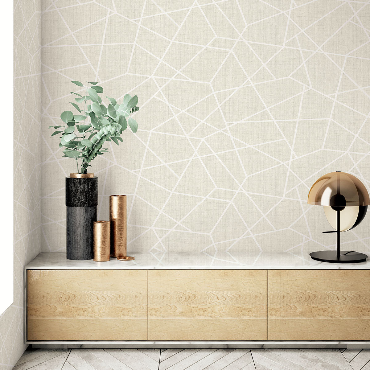 Heath Cream Geometric Linen