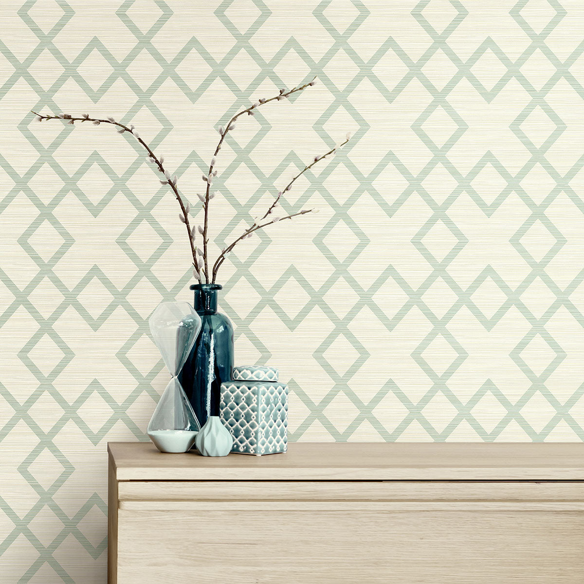 Vana Seafoam Woven Diamond