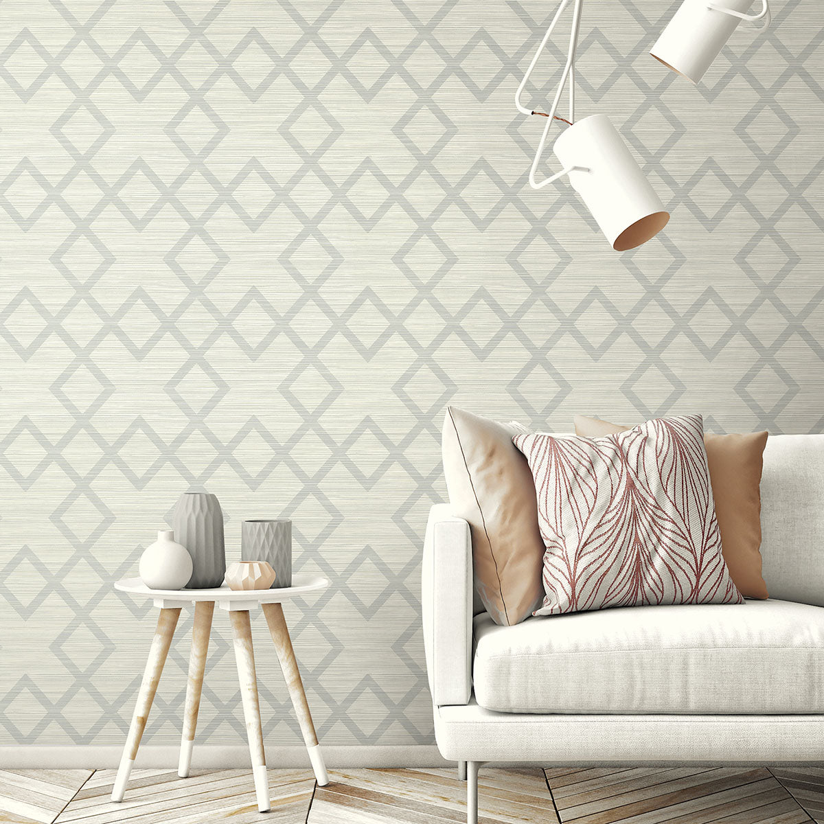 Vana Light Grey Woven Diamond