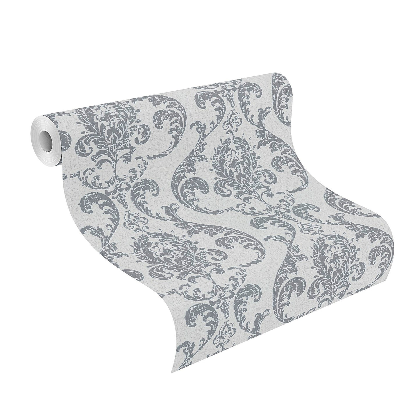 Baroque Damask Grey-Silver