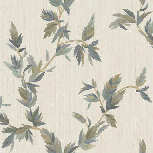 Ramage Beige green blue leaves