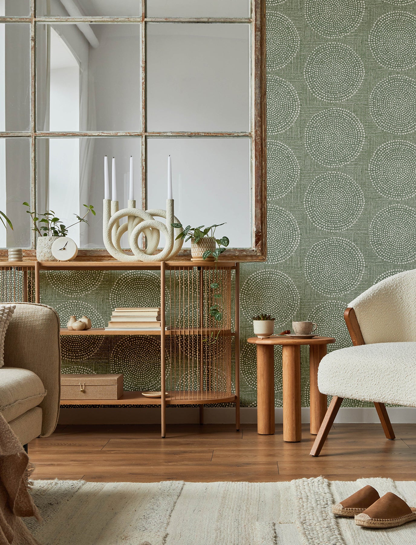 Salma Sage Green Medallion