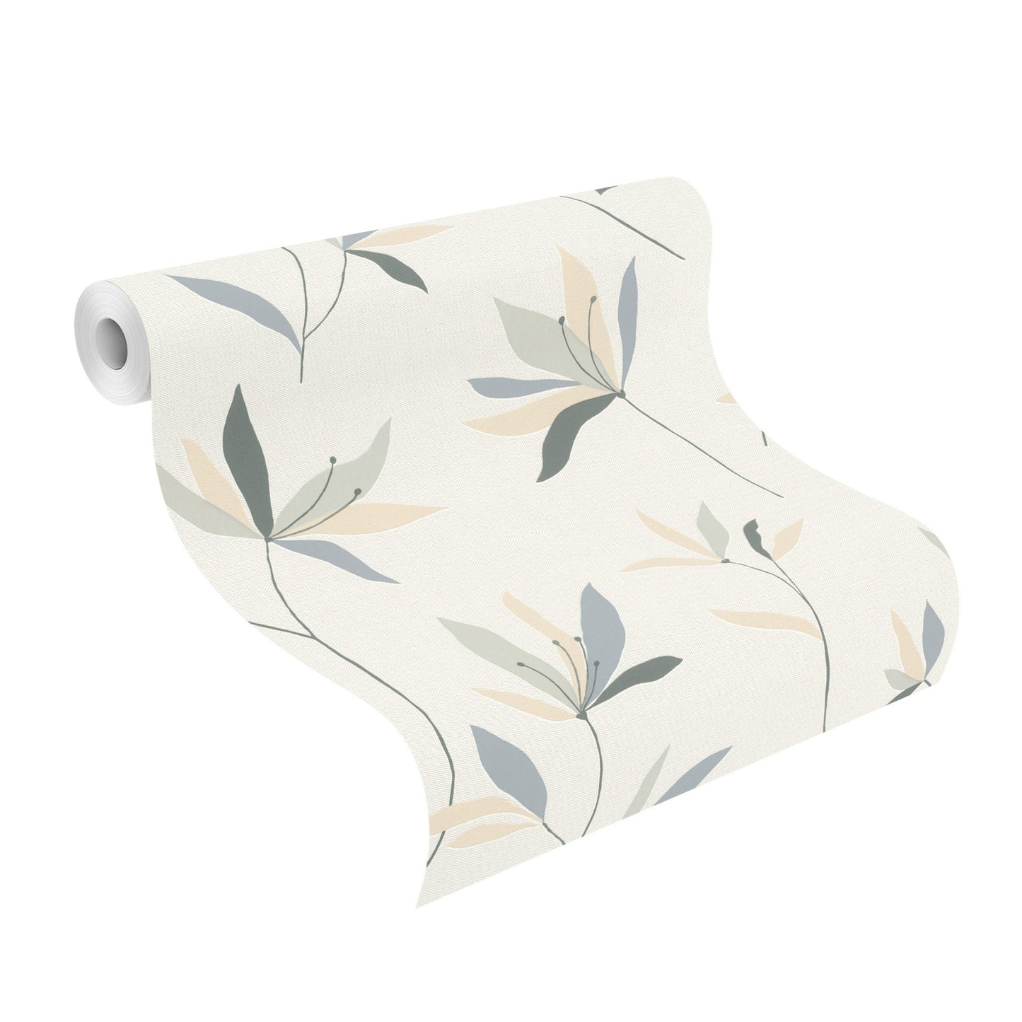 Floral Textured Blue-Cream