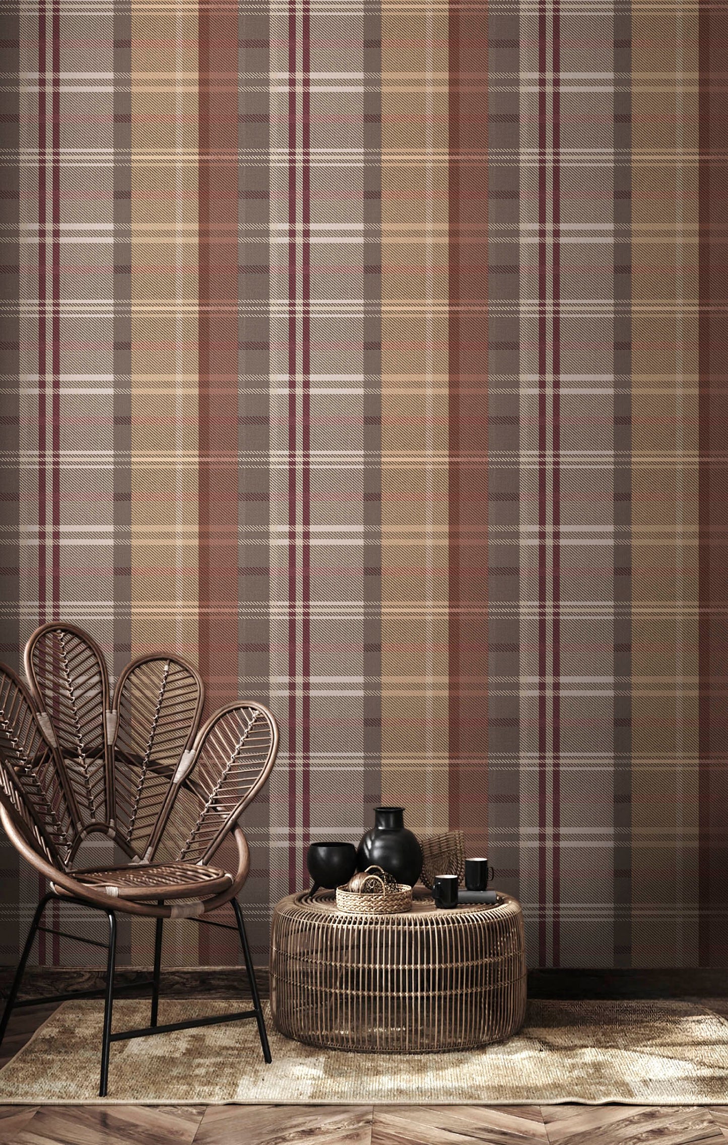 Scozzese Burgundy Fabric Imitation