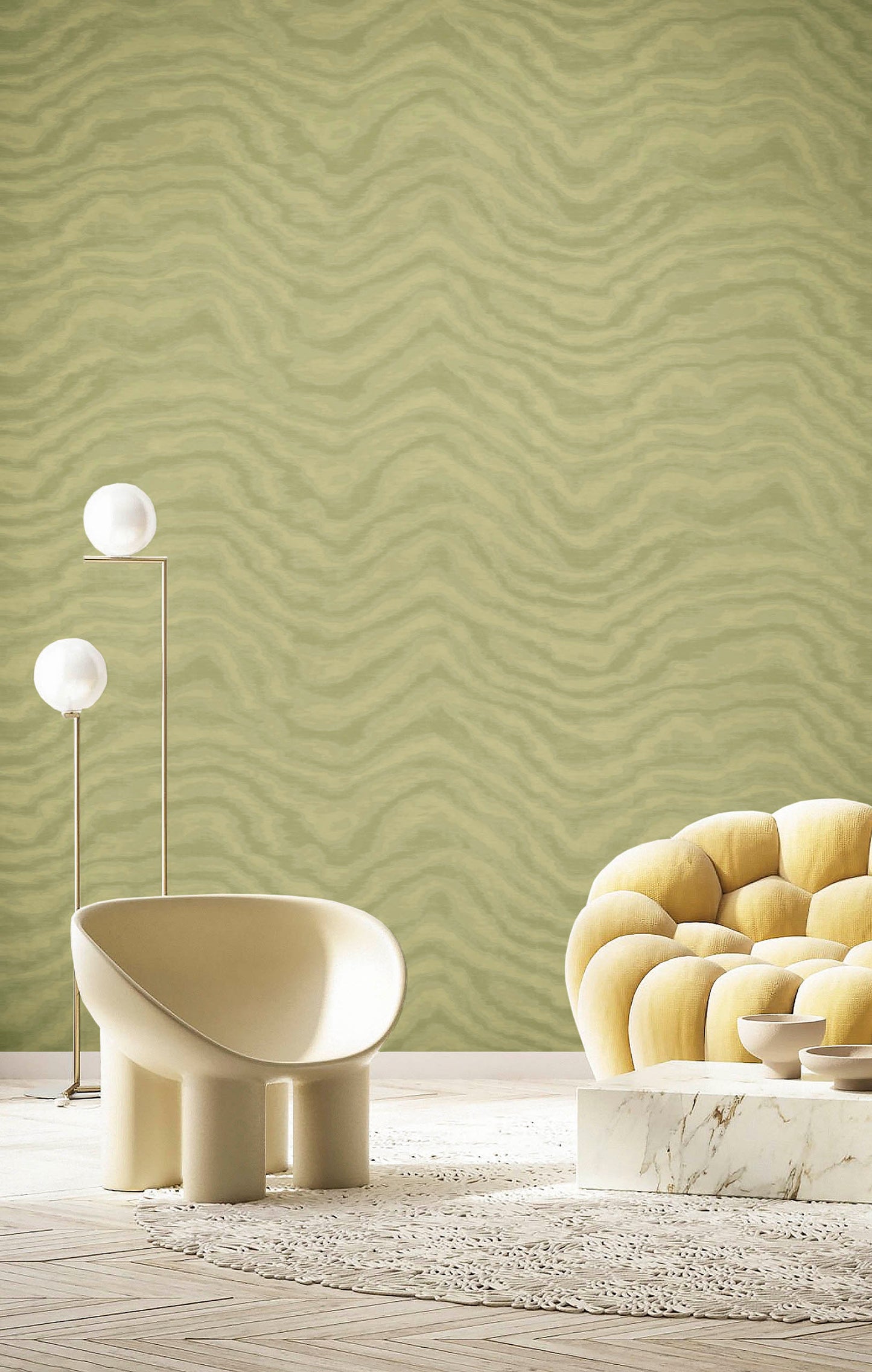 Moire Wave Green