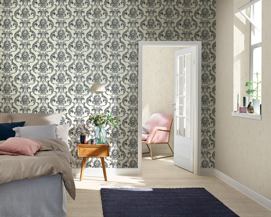 Baroque Damask Black & White