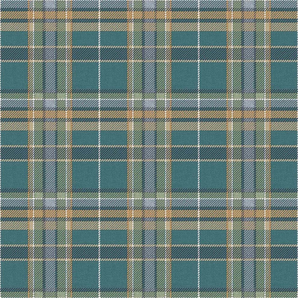 Tartan Turquoise Fabric Imitation