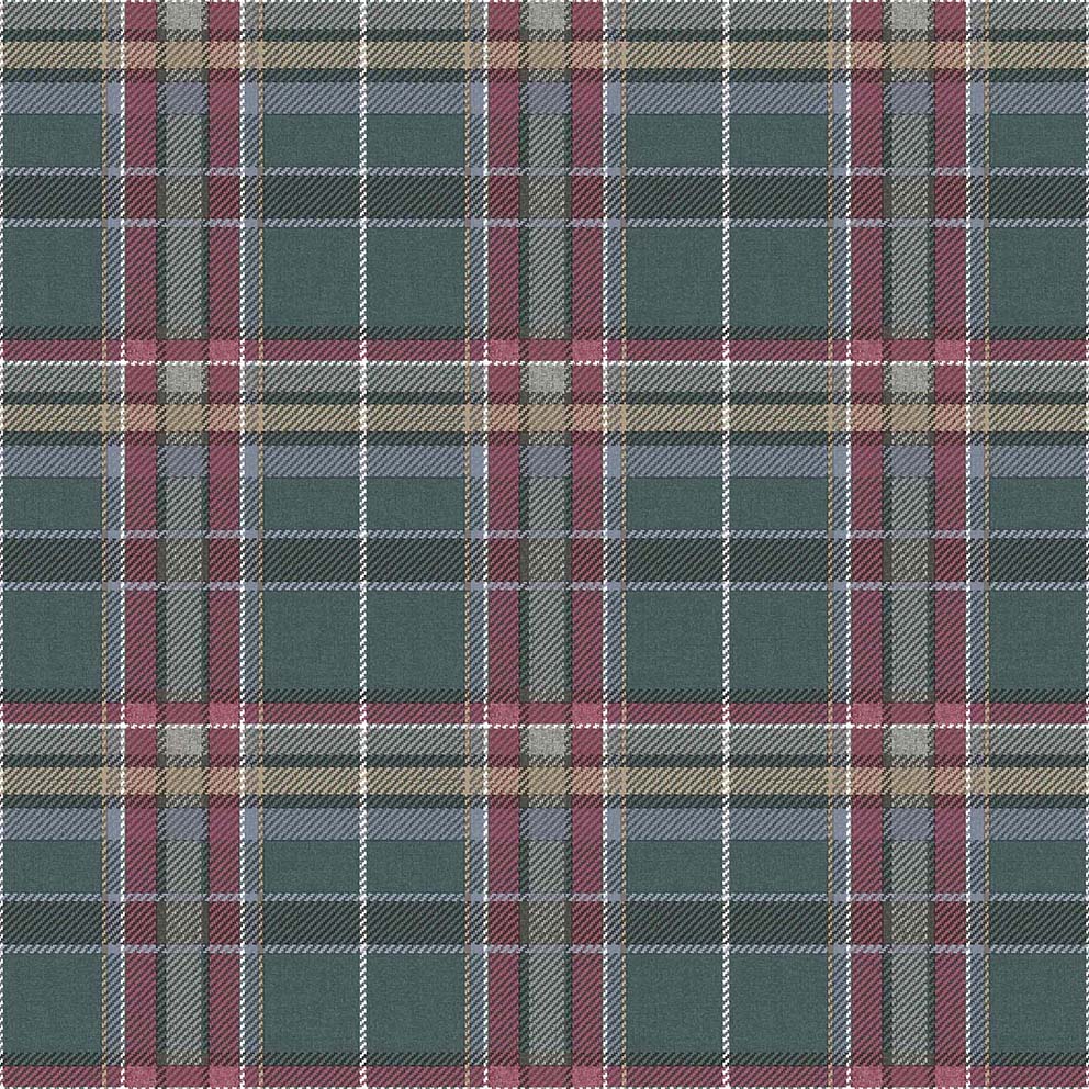 Tartan Blue-Burgundy Fabric Imitation