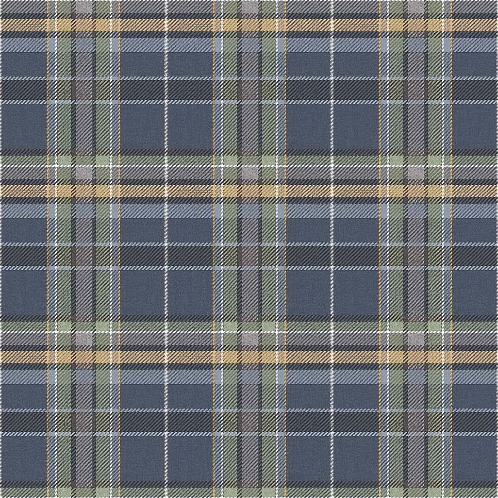 Tartan Blue Fabric Imitation