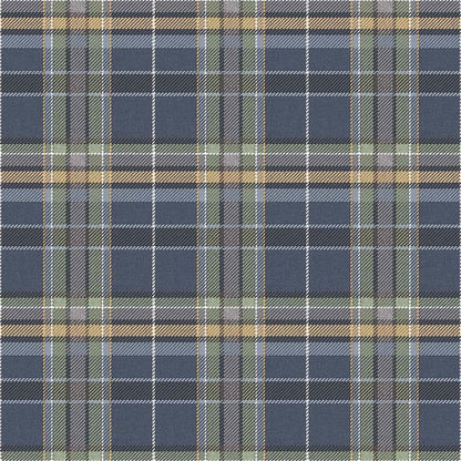 Tartan Blue Fabric Imitation