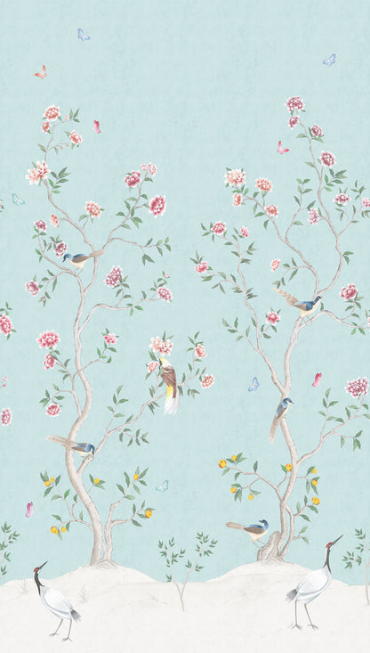 Chinoiserie Mural Turquoise
