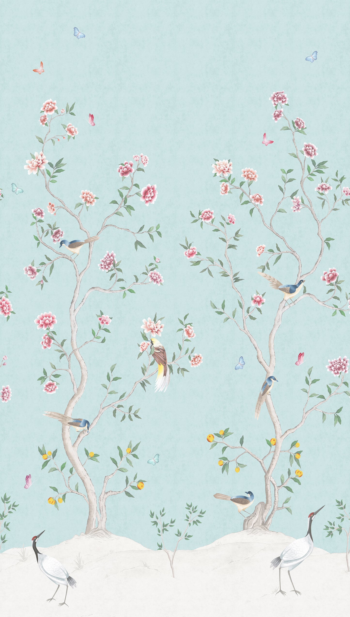 Chinoiserie Mural Turquoise