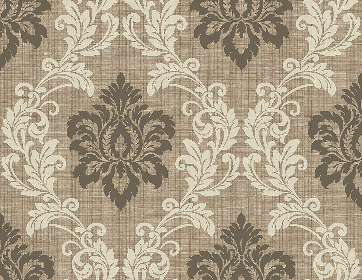 Adela Light Brown Twill Damask