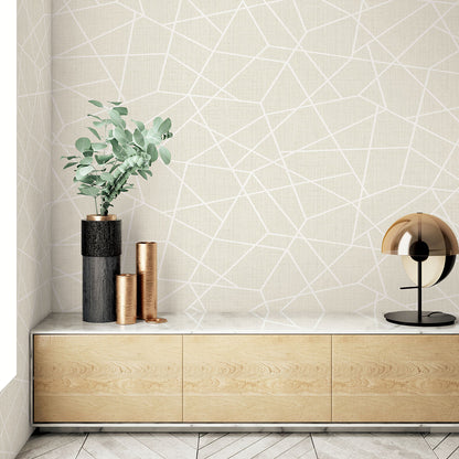 Heath Cream Geometric Linen