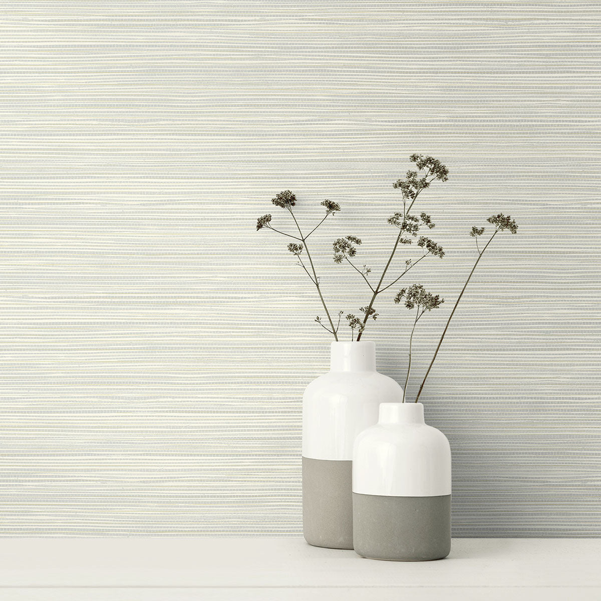 Bondi Light Grey Grasscloth Texture Wallpaper