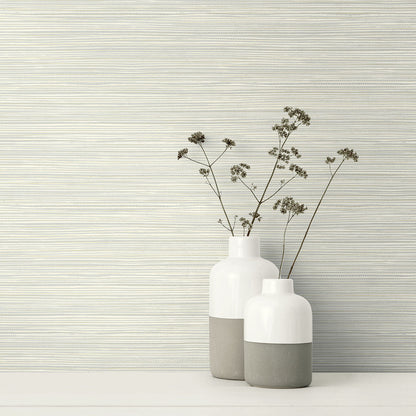 Bondi Light Grey Grasscloth Texture Wallpaper