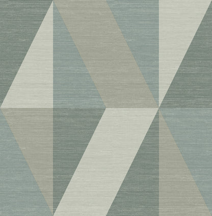 Winslow Bone Geometric Faux Grasscloth Wallpaper