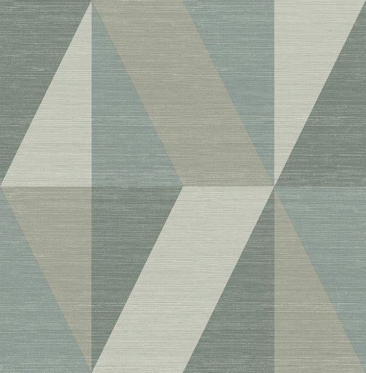 Winslow Bone Geometric Faux Grasscloth Wallpaper