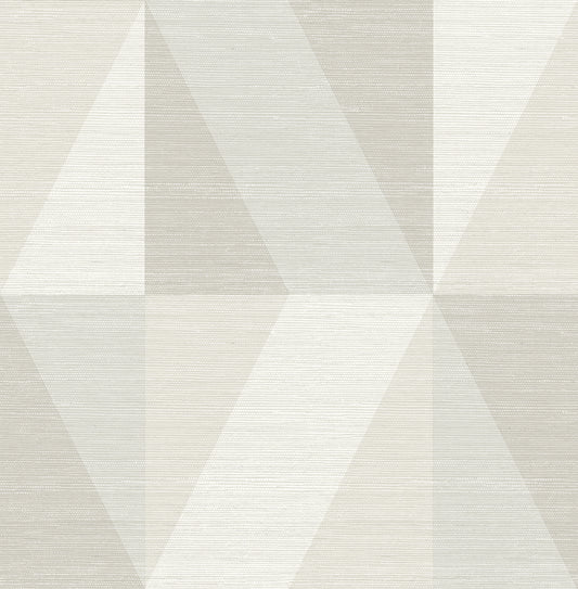 Winslow Bone Geometric Faux Grasscloth Wallpaper 2
