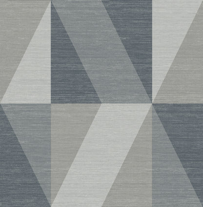 Winslow Bone Geometric Faux Grasscloth Wallpaper 3