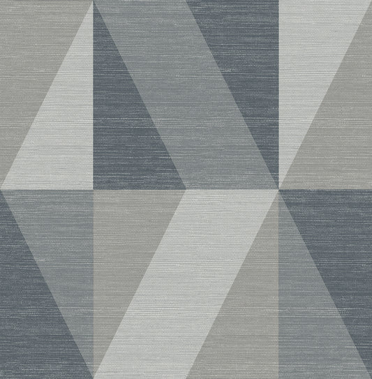 Winslow Bone Geometric Faux Grasscloth Wallpaper 3