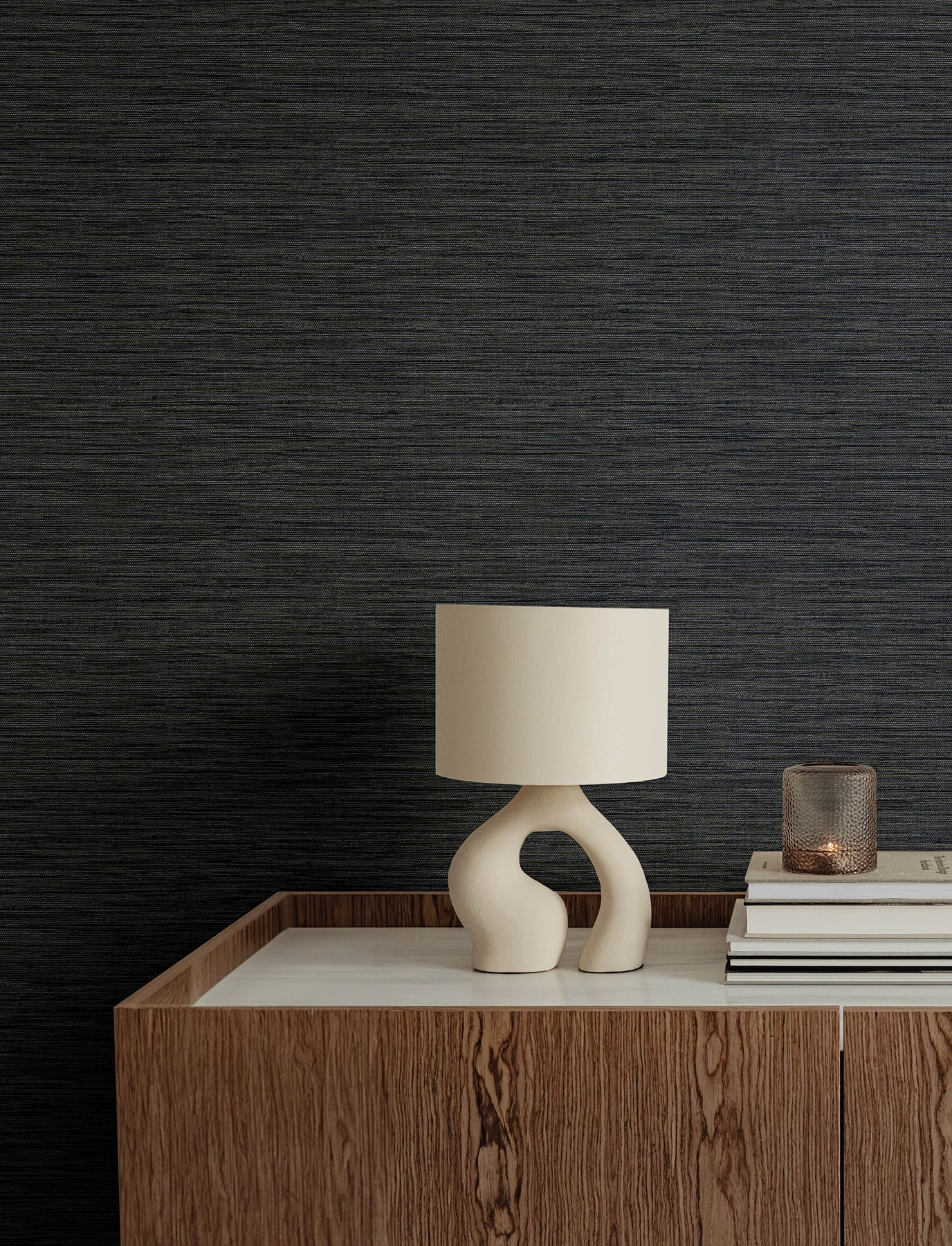 Sheehan Black Faux Grasscloth