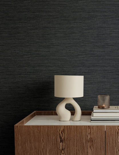 Sheehan Black Faux Grasscloth