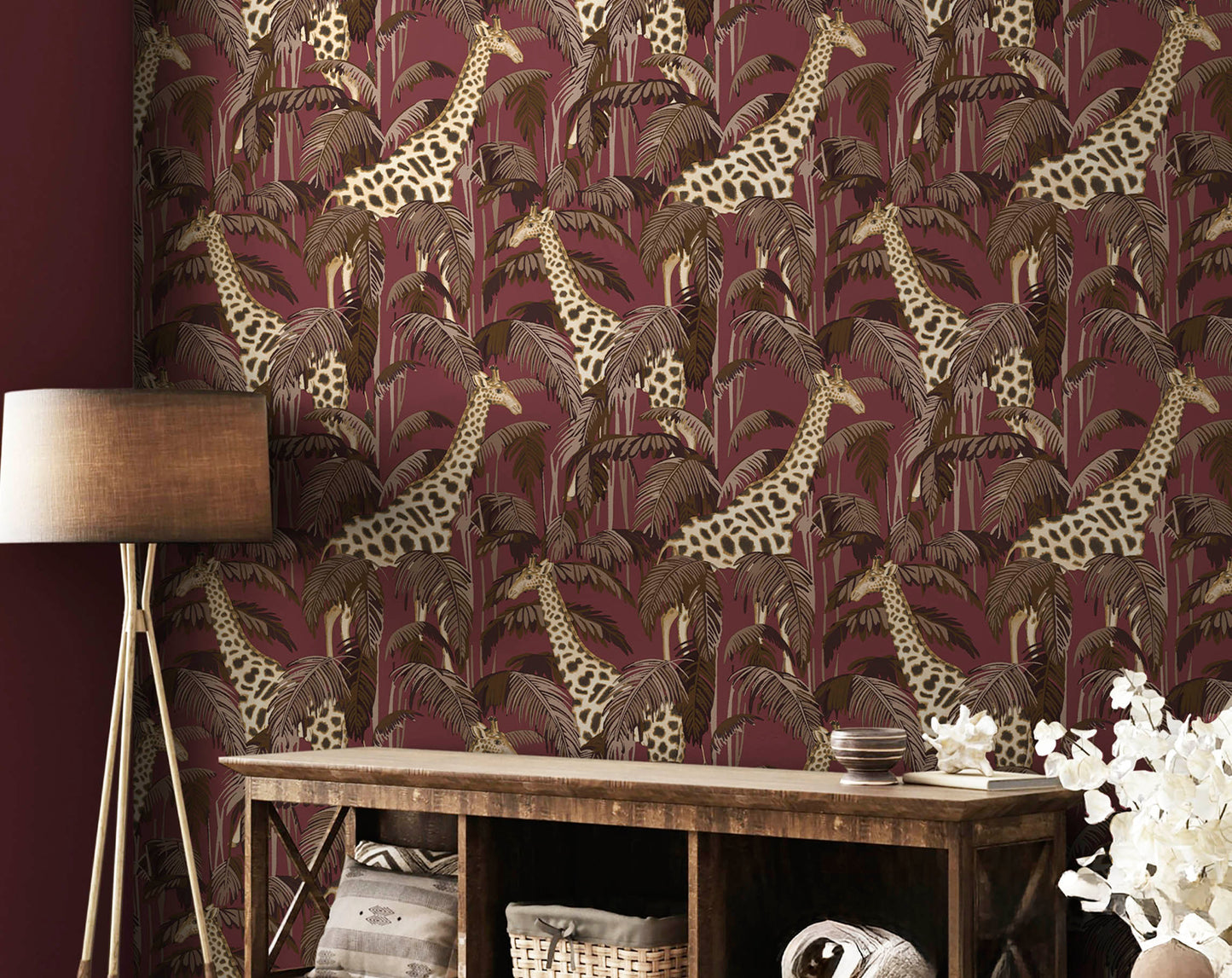 Giraffe Burgundy