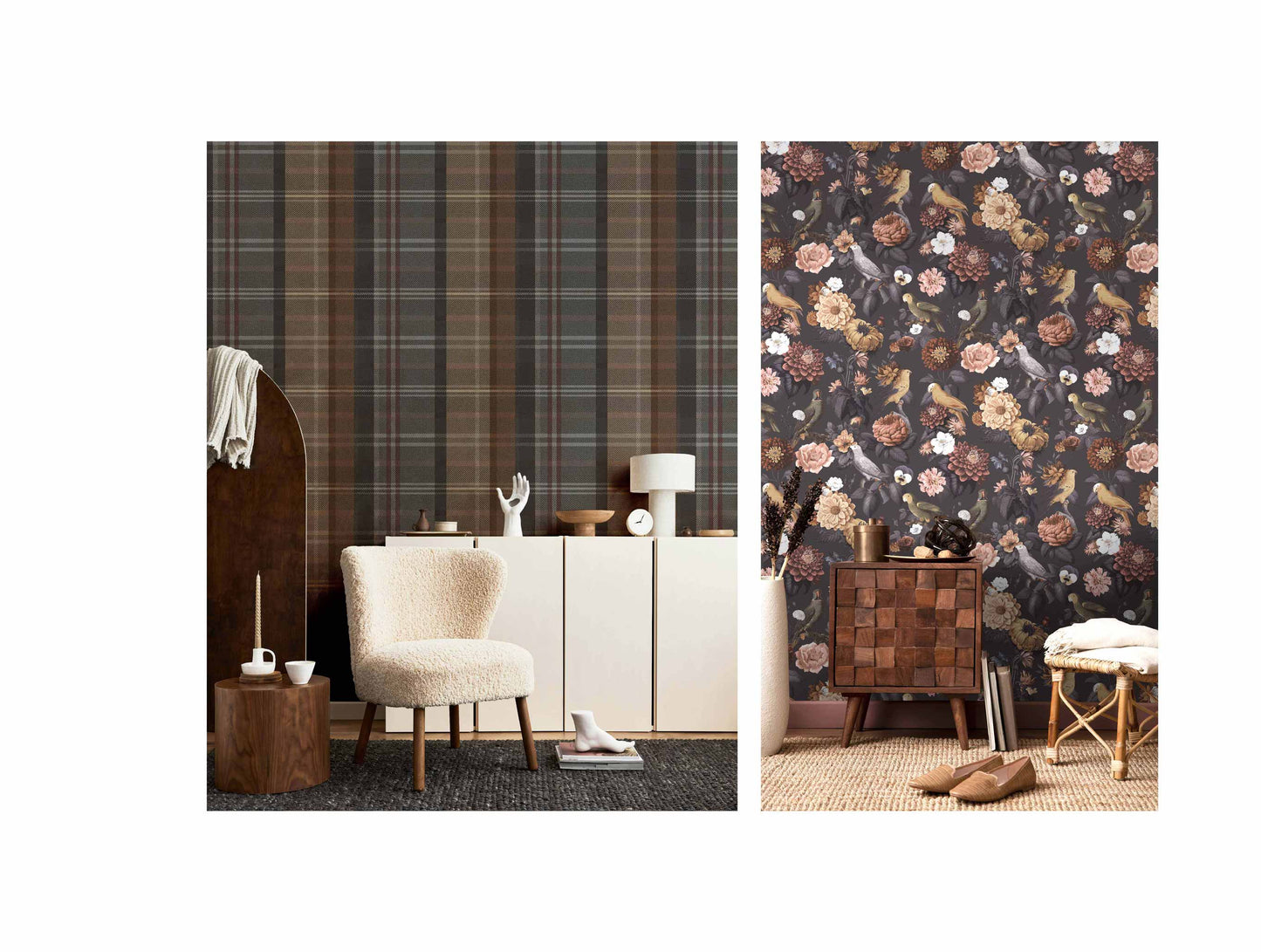 Scozzese Brown Fabric Imitation