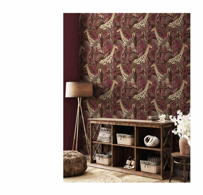 Giraffe Burgundy