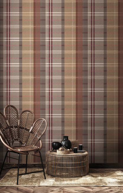 Scozzese Burgundy Fabric Imitation