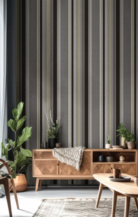 Riga Stripe Brown Grey