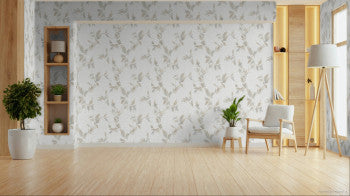 Ramage Cream Silver leaves