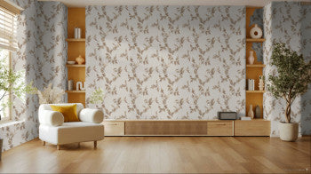 Ramage Grey Cream leaves